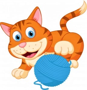 kitty playing with yarn ball